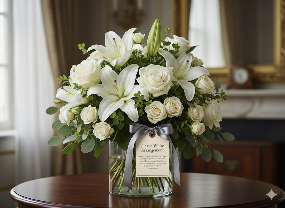Classic white and cream elegant arrangement